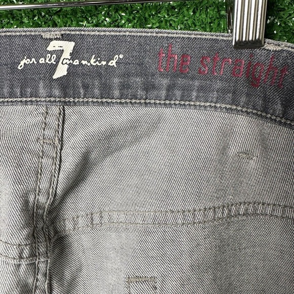 7 For All Mankind Jeans THE STRAIGHT, Black Size 38x33 - Picture 8 of 14